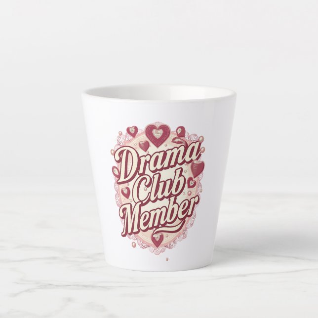 Queen of Drama Playful Quote Latte Mug (Front)