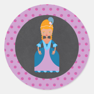 Queen of France girl birthday party Classic Round Sticker