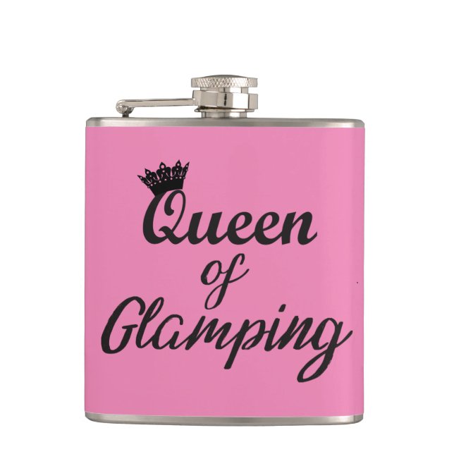“Queen of Glamping” Hip Flask (Front)