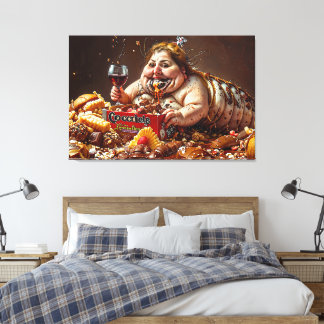 “Queen of Gluttonous Decay” Colourful Portrait Canvas Print