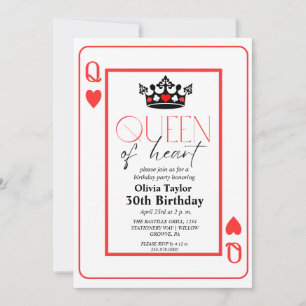 Queen of heart Birthday Party Invitation