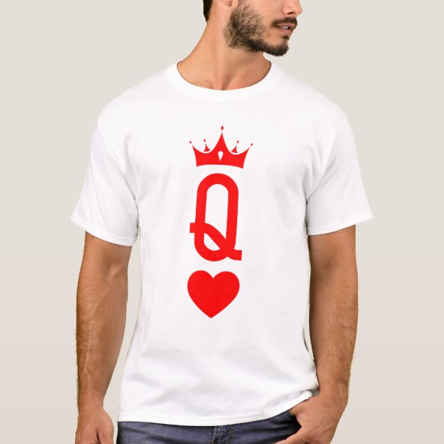 Queen of Heart King Queen Couple Halloween Costume T-Shirt (Front)