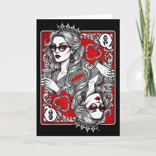 Queen Of Heart Playing Card Coffee Lover Gambling 