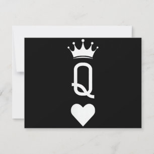 Queen of Heart Playing Card Vintage Crown Matching