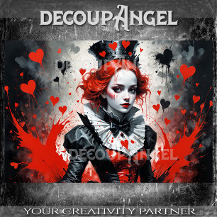 Queen of Hearts #1 Hor -Decoupage- Tissue Paper