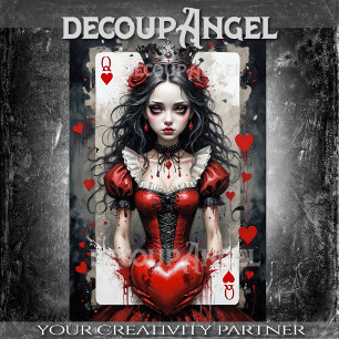 Queen of Hearts #3 -Decoupage- Tissue Paper