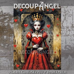 Queen of Hearts #4 Decoupage Tissue Paper