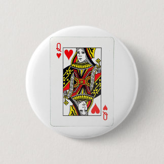 QUEEN OF HEARTS 6 CM ROUND BADGE