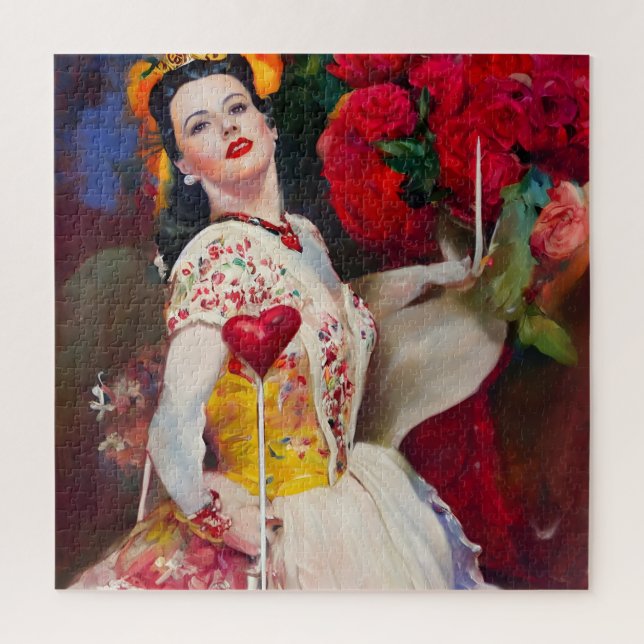 Queen of Hearts AI Generated Painting  Jigsaw Puzzle (Vertical)