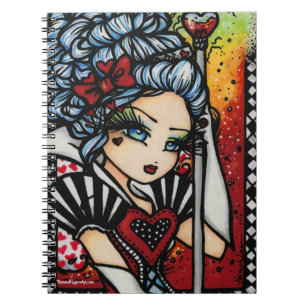 Queen of Hearts Alice Girl Fairy Fantasy Notebook