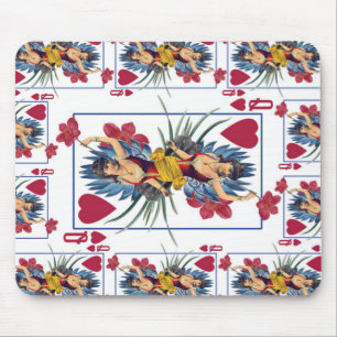 Queen of Hearts and Flowers Mouse Pad