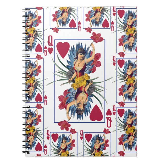 Queen of Hearts and Flowers Notebook (Front)