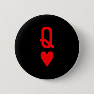 Queen Of Hearts And King Of Hearts Couples Matchin 6 Cm Round Badge