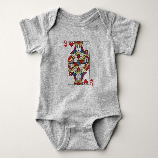 Queen of Hearts Baby One-Piece Bodysuit (Front)