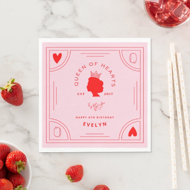 Queen of Hearts Birthday Napkin (Insitu)