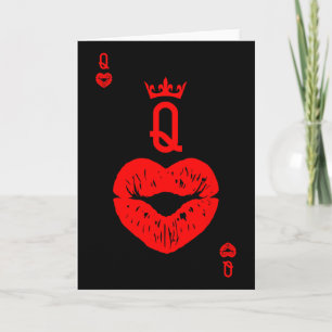 Queen Of Hearts Card Valentine Lips. Valentine Kis