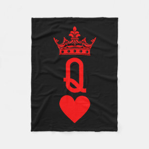 Queen Of Hearts Cards Matching Couple Saint Valent Fleece Blanket