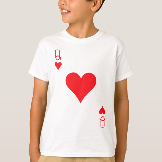 Queen of Hearts Cards Valentine Matching Couple Hi T-Shirt (Front)