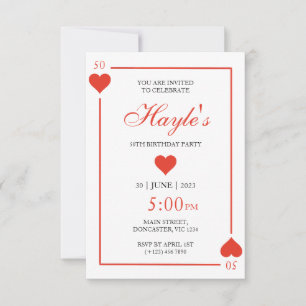 Queen of Hearts Casino Playing Cards 50th Birthday