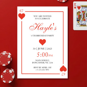Queen of Hearts Casino Playing Cards 67th Birthday