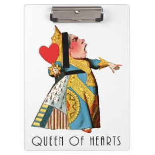 Queen of Hearts Classic Alice and Wonderland Clipboard