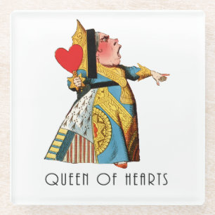 Queen of Hearts Classic Alice and Wonderland Glass Coaster