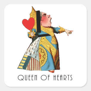 Queen of Hearts Classic Alice and Wonderland Square Sticker