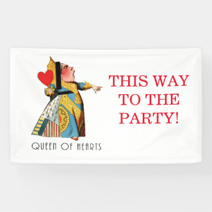 Queen of Hearts Classic Alice in Wonderland Banner