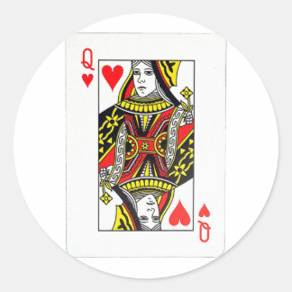 QUEEN OF HEARTS CLASSIC ROUND STICKER