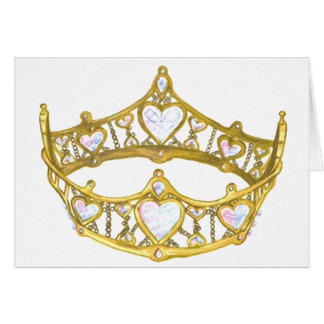 Queen of Hearts crown greeting card (Front Horizontal)