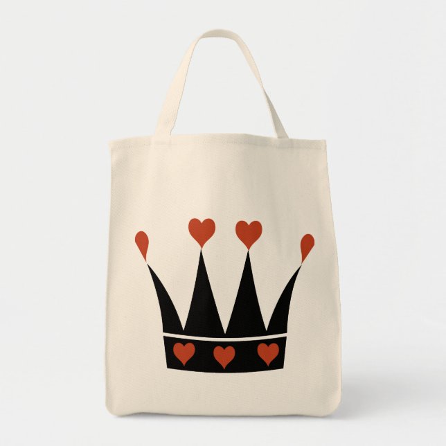Queen of Hearts Crown Tote Bag (Front)