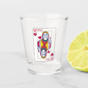 Queen of Hearts Custom Name Playing Card Shot Glass