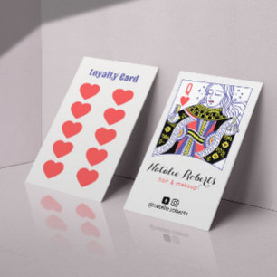 Queen of Hearts Cute Hair Stylist Beauty Salon #2 Loyalty Card
