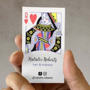 Queen of Hearts Cute Hair Stylist Beauty Salon Business Card
