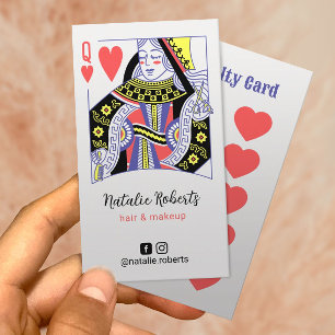 Queen of Hearts Cute Hair Stylist Beauty Salon Loyalty Card