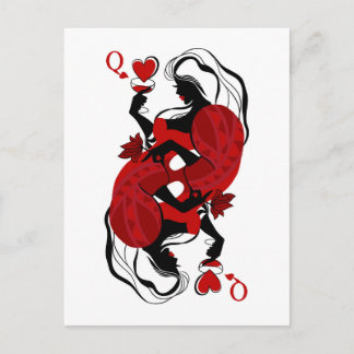 Queen of hearts. Fashion playing card