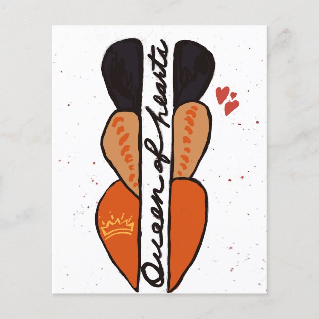 Queen of Hearts Flat Greeting Card (Front)
