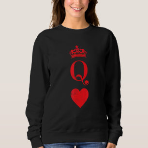 Queen Of Hearts For Women Vintage Poker Playing Ca Sweatshirt