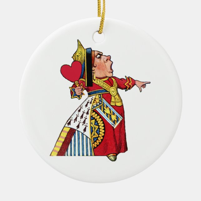 Queen of Hearts from Alice in Wonderland Ceramic Tree Decoration (Front)