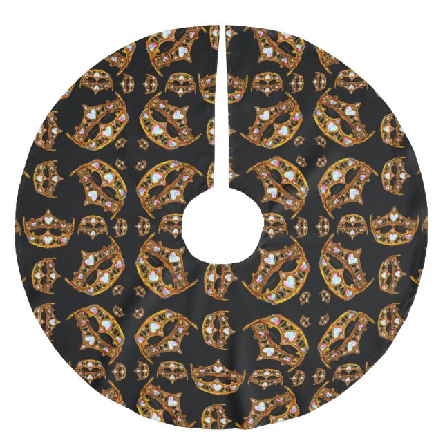 Queen of Hearts Gold Crown Tiara black tree skirt (Front)