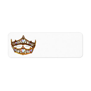 Queen of Hearts Gold Crown Tiara white