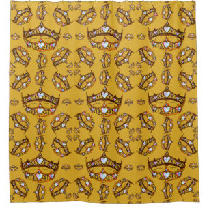 Queen of Hearts Gold Crown Tiaras gold Shower Curtain