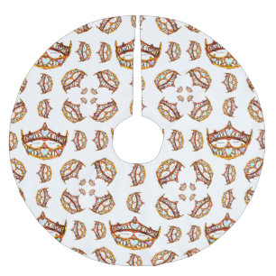 Queen of Hearts Gold Crown Tiaras white Brushed Polyester Tree Skirt