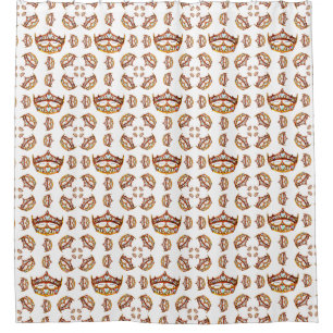 Queen of Hearts Gold Crown Tiaras white Shower Curtain
