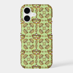 Queen of Hearts gold crowns tiaras mint phone case