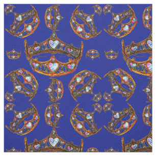 Queen of Hearts Gold Crowns Tiaras on iris fabric
