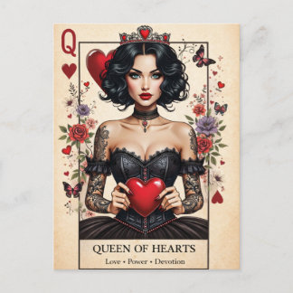 Queen of Hearts Gothic Tarot Postcard 