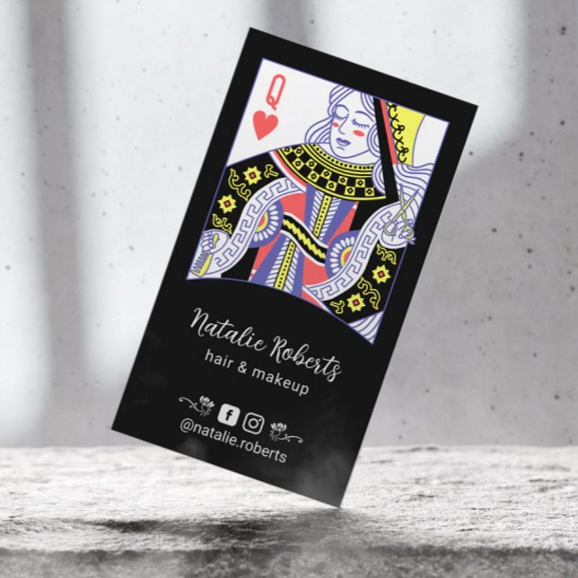 Queen of Hearts Hair Stylist Beauty Salon #2 Business Card (Creator Uploaded)