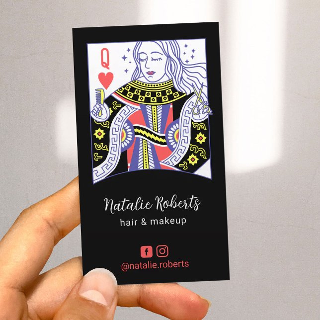 Queen of Hearts Hair Stylist Beauty Salon #3 Business Card (Creator Uploaded)