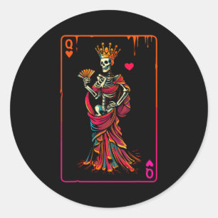 Queen Of Hearts Halloween Costume Valentines Card Classic Round Sticker